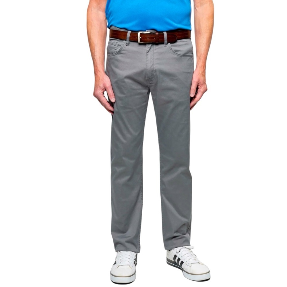 NWT BUFFALO David Bitton‎ Tall Gray Men Pants 40x30 Slim Straight Stretch Cotton